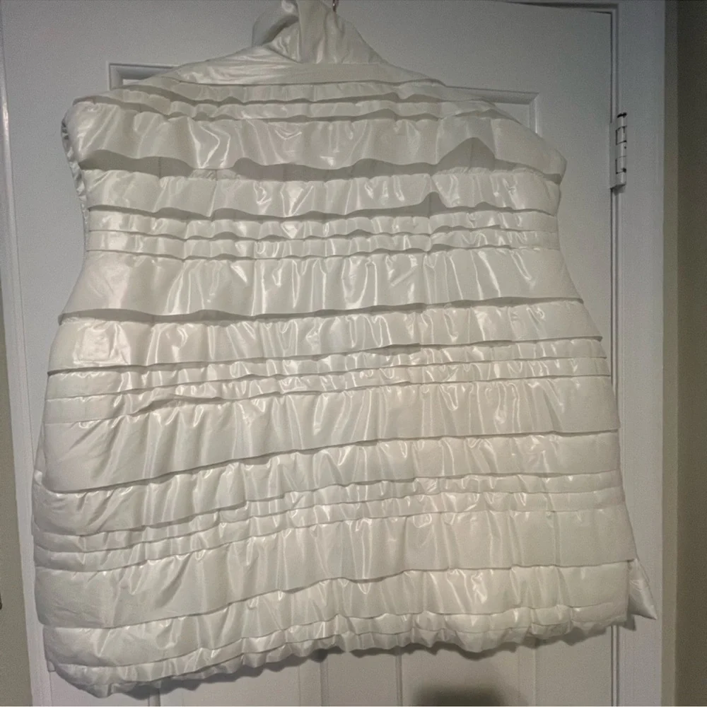 Chanel iridescent white puffer winter vest